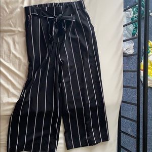 Black and white shrimped dress pants.